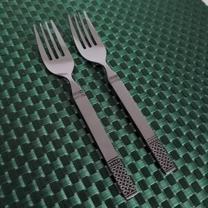 DANIKA Salad Forks Lot Set of 2 MSI Merchandise Service Japan Stainless VTG Knot